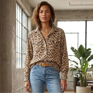 NWT VTG Leopard Print Cotton Top
